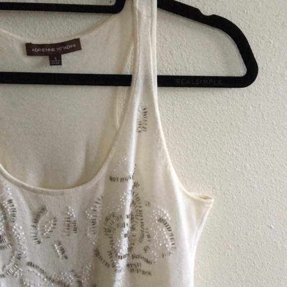 Adrienne vittadini SAKS FIFTH ABENUE beaded tank - Picture 2 of 7